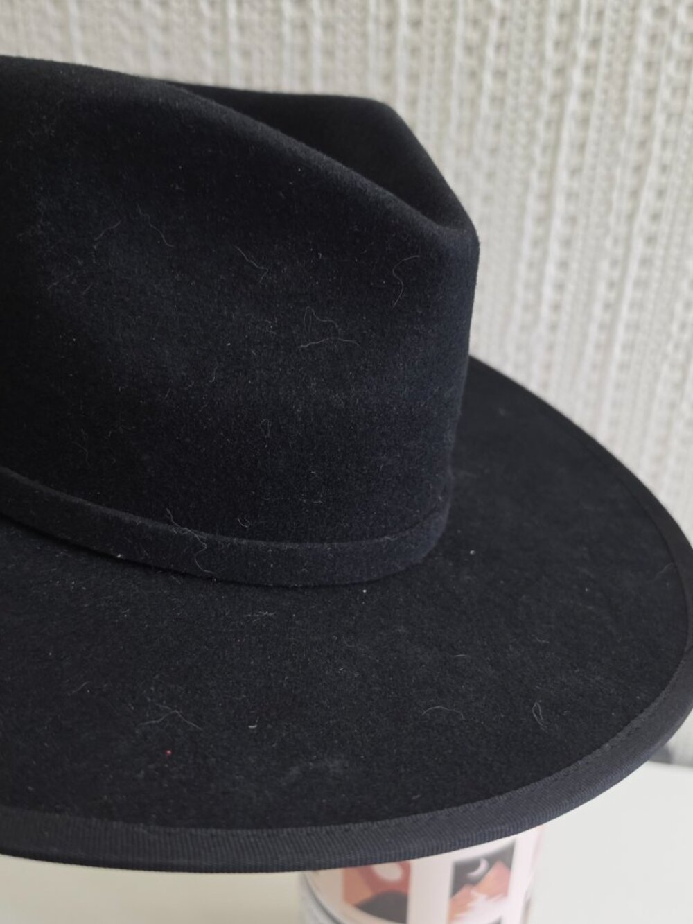 Black Wide Brim Western Hat Floral Celestial Under Brim Buckle Boho Cowboy Hat - Picture 8 of 12